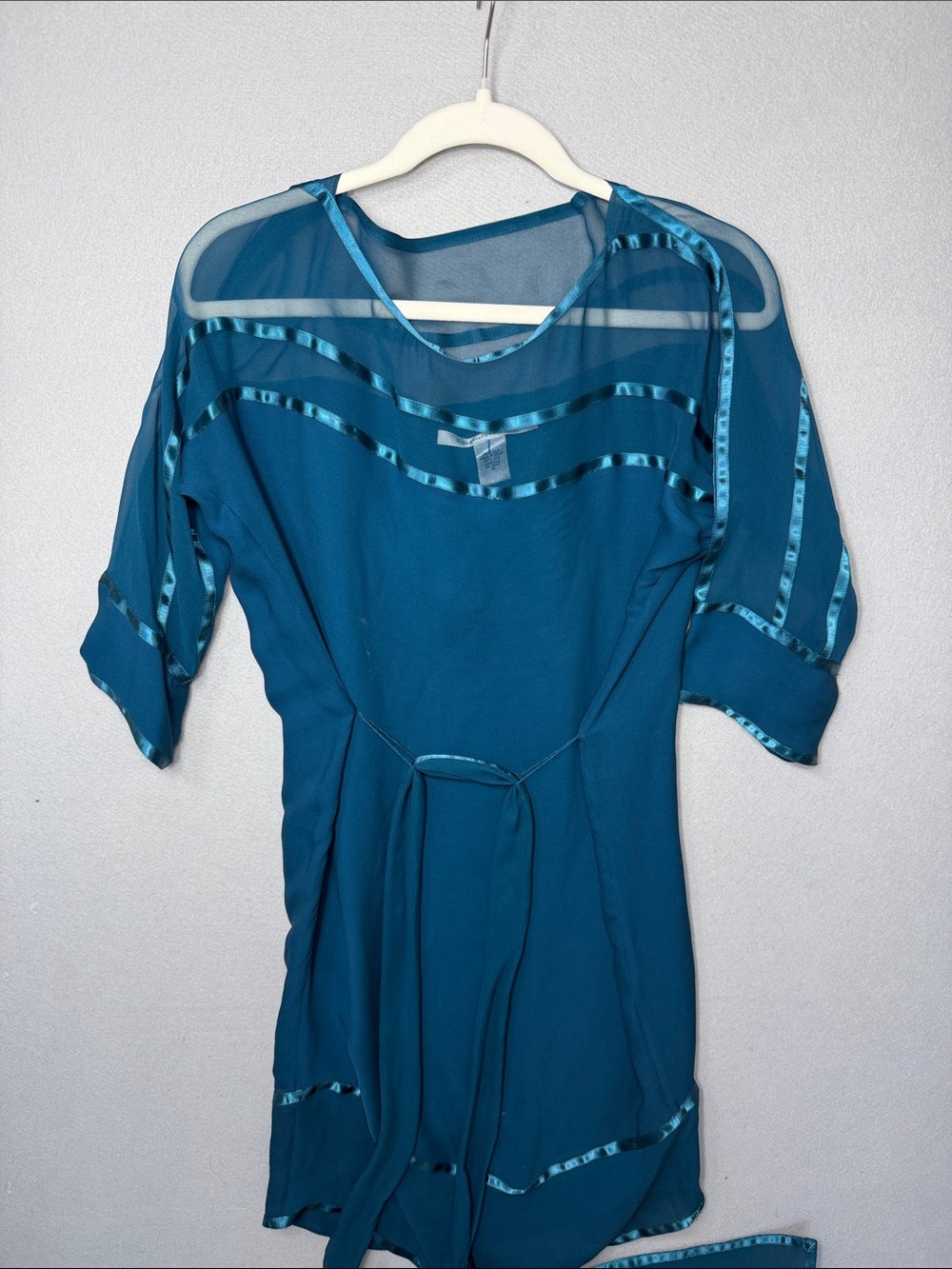 Diane von Furstenberg Teal 100% Silk Dress